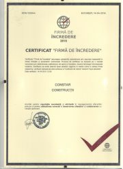 Certificat Firma de incredere Constar 2016